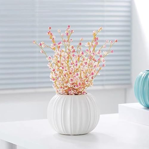 Miniatura 3 de Zerodeko Jarrón floral de cerámica para calabaza, maceta para suculentas, florero seco, único mini maceta para cosecha de otoño, Halloween,