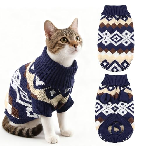 Himissy Ropa para Gatos, Jersey Gato, Ropa para Perros Pequeños, Jersey Perro Pequeño, para Sphynx, Calor en Invierno, Disfraces Navideños para Gatos, Esfinge, Gatitos, Cachorro (G, S)