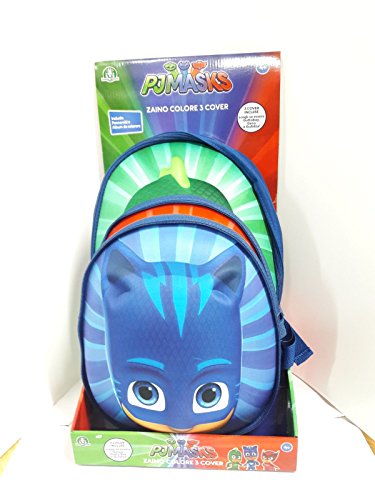 zaino pjmasks 3 cover color scuola materna+ pennarelli+album colorare