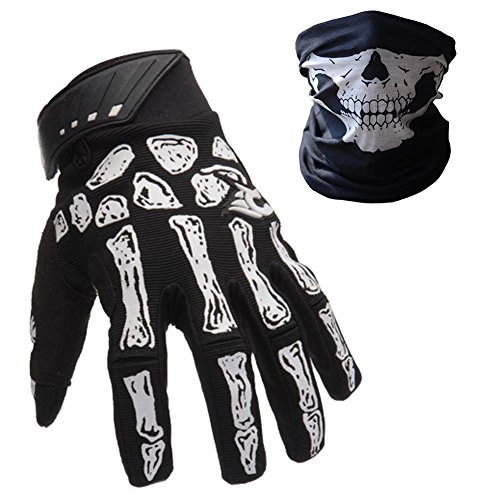 K-mover Full Finger Gloves Silica Shock-Absorbing Bike Gloves Skeleton Knight Gloves + Cycling