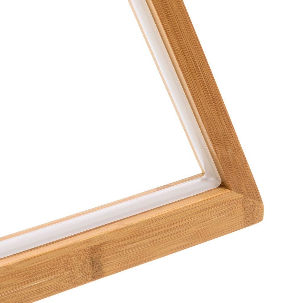 Magie di Natale Albero triangolare luminoso con led bianco caldo e base in legno (Grande)