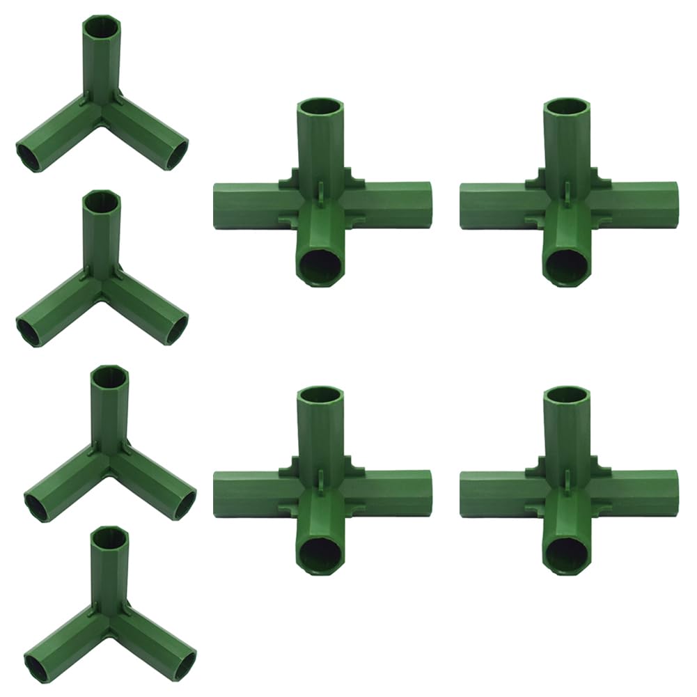 Upstore 8Pcs Fitting 16mm Stable Support Heavy Duty Greenhouse Frame Building Connector Plastic Connectors Bracket Pipe Parts for Grape Trellis Sunscreen Shed Gardening