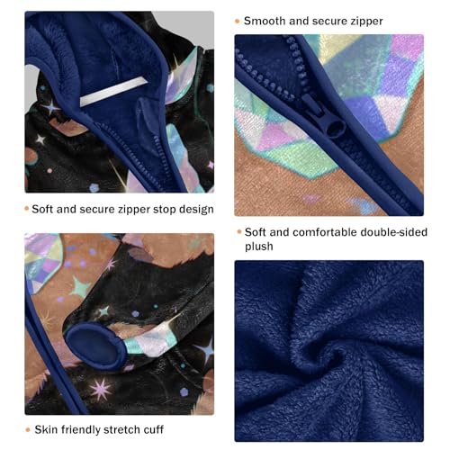 Magical Guinea Pig with Wings Toddler Fleece Jacket Girl Boys Hooded Fleece Jacket Coat Warm Outwear Zip-up 3-10T3