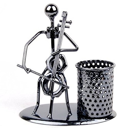 Pen Container Holder Pencil Cup Iron Art Music Figure~Home Office Desk Decor Gift