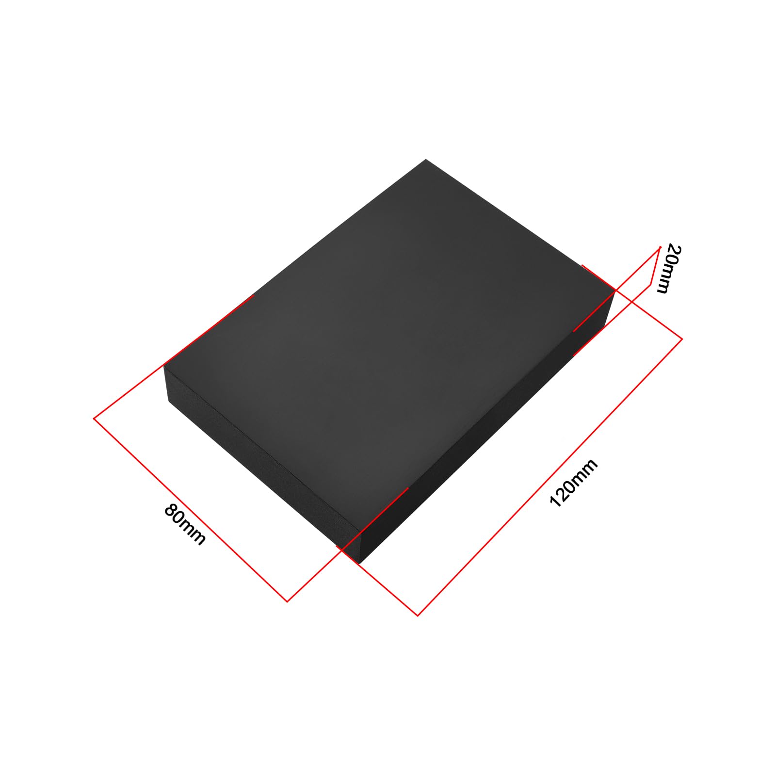 2 Blocs de Lot de Support en Caoutchouc pour Poutre de Levage 120 X 80 X 20 Mm Adaptés Aux Ciseaux de Levage de Voiture Atelier de Réparation Noir