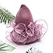 Vintage Organza Bucket Hats for Women Summer Sun Hat Fashion Cloche Bowler Fascinators Dark Purple