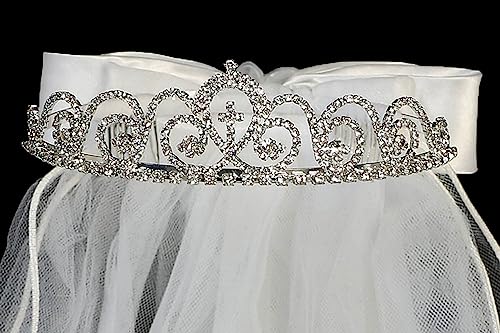 Pink Princess First Communion Veil for Girls 7-16 - Girls Veil with Tiara - 1st Holy Communion Veil - Velos para Primera Comunion4