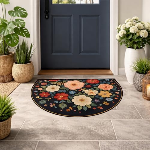 Tapete Floral Semicírculo 24x36 Pulgadas Lavable miniatura 5