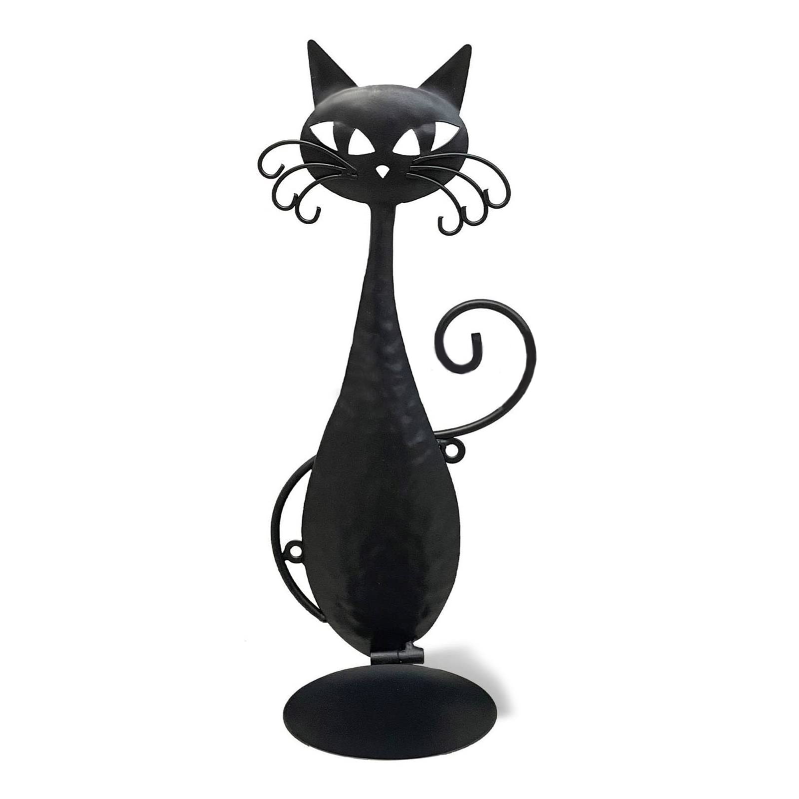Portacandele Decorativo A Forma Di Gatto Nero In Metallo, Stile Retrò Per Candele Cilindriche E Coniche
