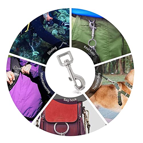 8 Stück Wirbelkarabiner Schnappkarabiner, Bolzenkarabiner Hundeleine, Karabinerhaken mit Drehgelenk Edelstahl, Haken mit Drehgelenk für Hundehalsband, für Hundehalsband Eimer Hängematte Pferd Tack