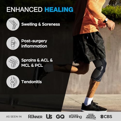 NEENCA Professional Knee Brace,Compression Knee Sleeve with Patella Gel Pad & Side Stabilizers Knee Support Bandage for Pain Relief Medical Knee Pad for ACL Running Joint Recovery