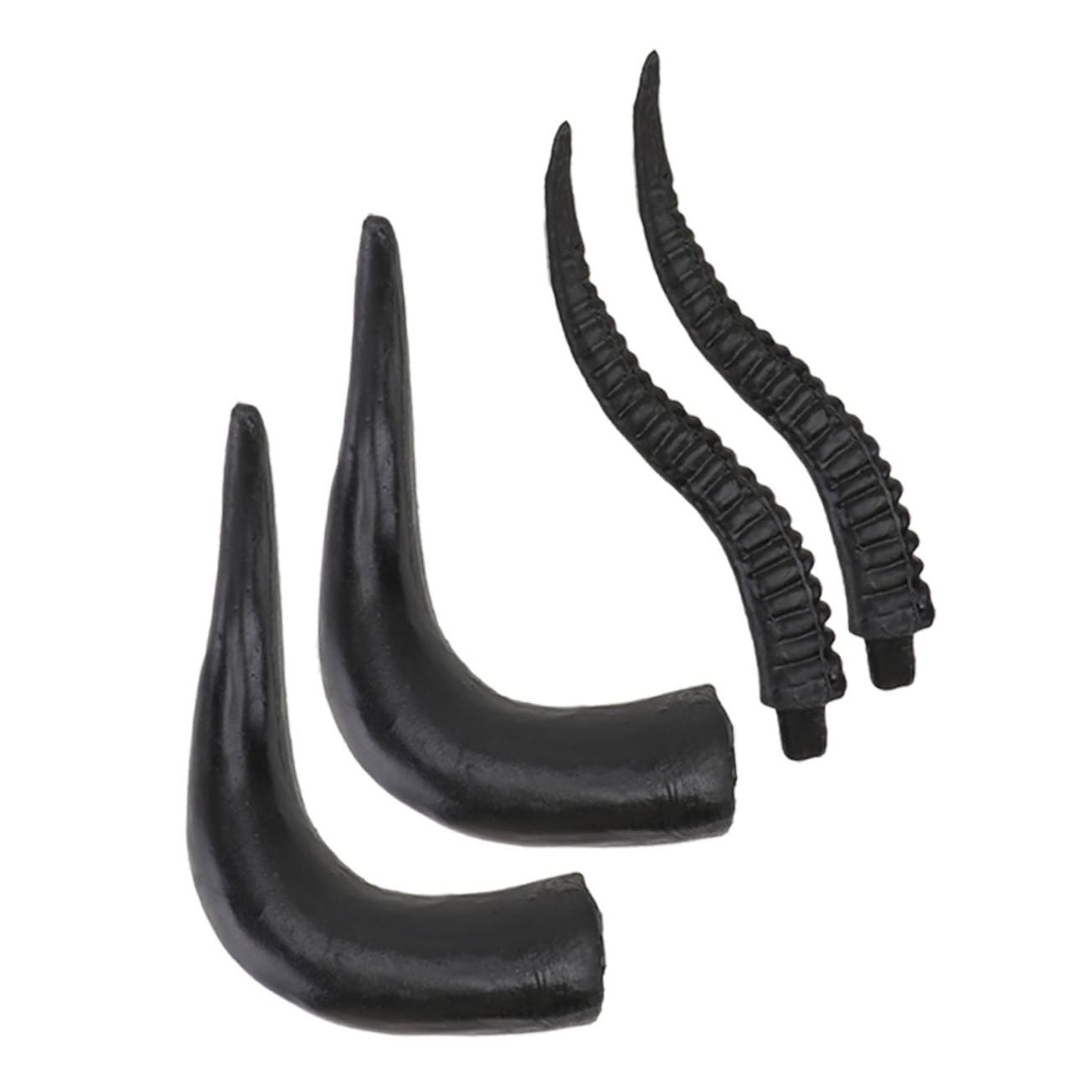 Healvian 8 Paare Imitation Antelope Horns für Halloween Diy Stirnband Zubehör Kunstleder Bullhörner Kostüm Requisiten für Cosplay Partys und Dekoration