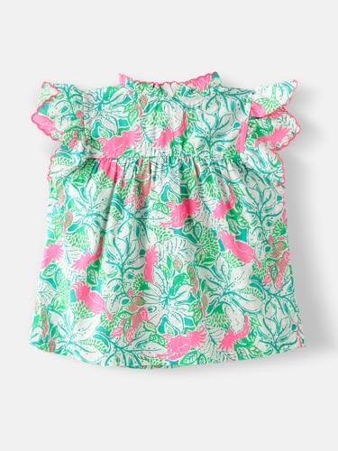 Image of Nautinati Baby Girls Printed Flutter Sleeve Top with Shorts Clothing Set | Age 0-3 Years