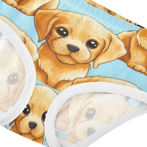 Cute Dogs Golden Puppies Blue Toddlers Underwear Floral 2t Cotton Panties Little Girl Fancy Underpants Briefs4