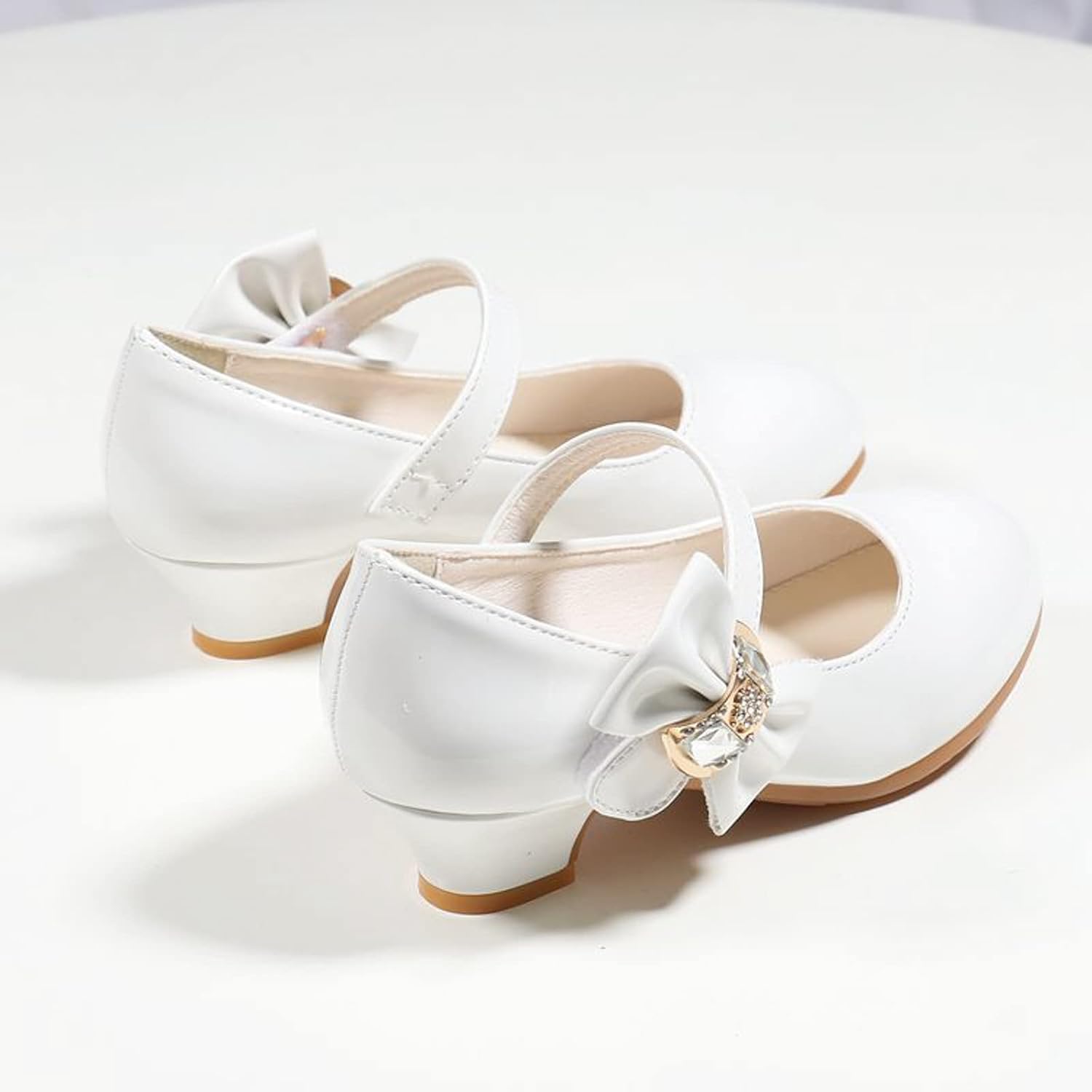 Cute Shoes for Girls Size 13 Fashion Kids Children Girls Spring PU Princess Dance Party Dress (White, 13.5 Big Kids)