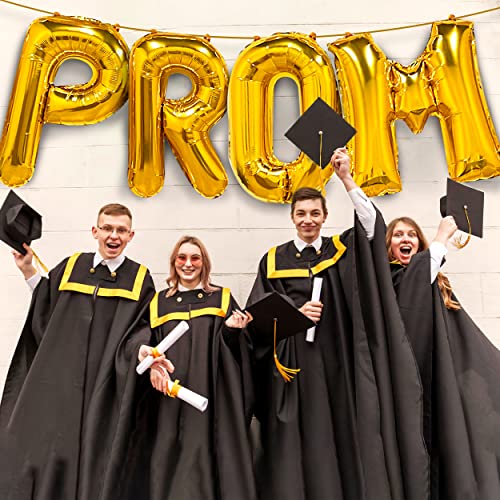 Image of Prom 2026 Balloons Gold 32 Inch Giant - Prom 2026 Decorations Decor for Graduation Party Foil Mylar Balloons Banner Sign
