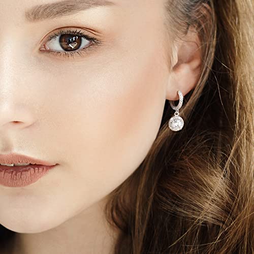 S925 Sterling Silver Hypoallergenic Moissanite Dangle Earrings for Women - image 2