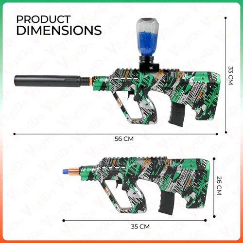 Image of VikriDA AUG Electric Ball Blaster Gun | Automatic Foam & Small Balls Shooting Toy | 5500 Ammo, 65 Ft Range, Rechargeable Battery