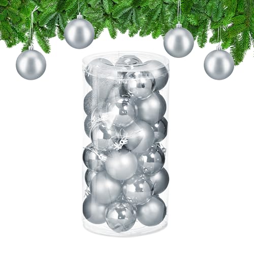 Relaxdays Weihnachtskugeln im 30er Set, Kunststoff, D: 6 cm, runde...