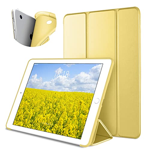 DTTO for iPad Air 1st Edition Case (NOT for iPad Air 2 and Air 3) Ultra Slim Lightweight Smart Trifold Stand with Flexible Soft TPU Back Cover [Auto Sleep/Wake] Canary Yellow