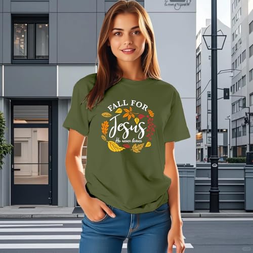 Christian Shirt for Women Jesus T-Shirt Inspirational Short Sleeve Fall for Jesus Tee Tops4