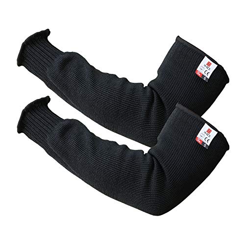 XHSJ Cut Resistant Knit Sleeves Level 5 Protection Slash Resistant Sleeves Scrapes and Scratches Resistant Skin Irritations UV-Protection 1 Pair (2)