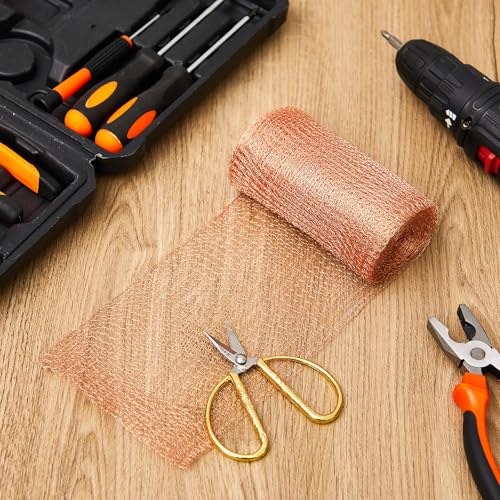 gisafai 534 x 150 ft copper mesh rodent control copper wool for slugs rustproof diy hole filler pure wire mesh for bat snail bird pest rodent control gap blocker fill fabric hole blocking gardening