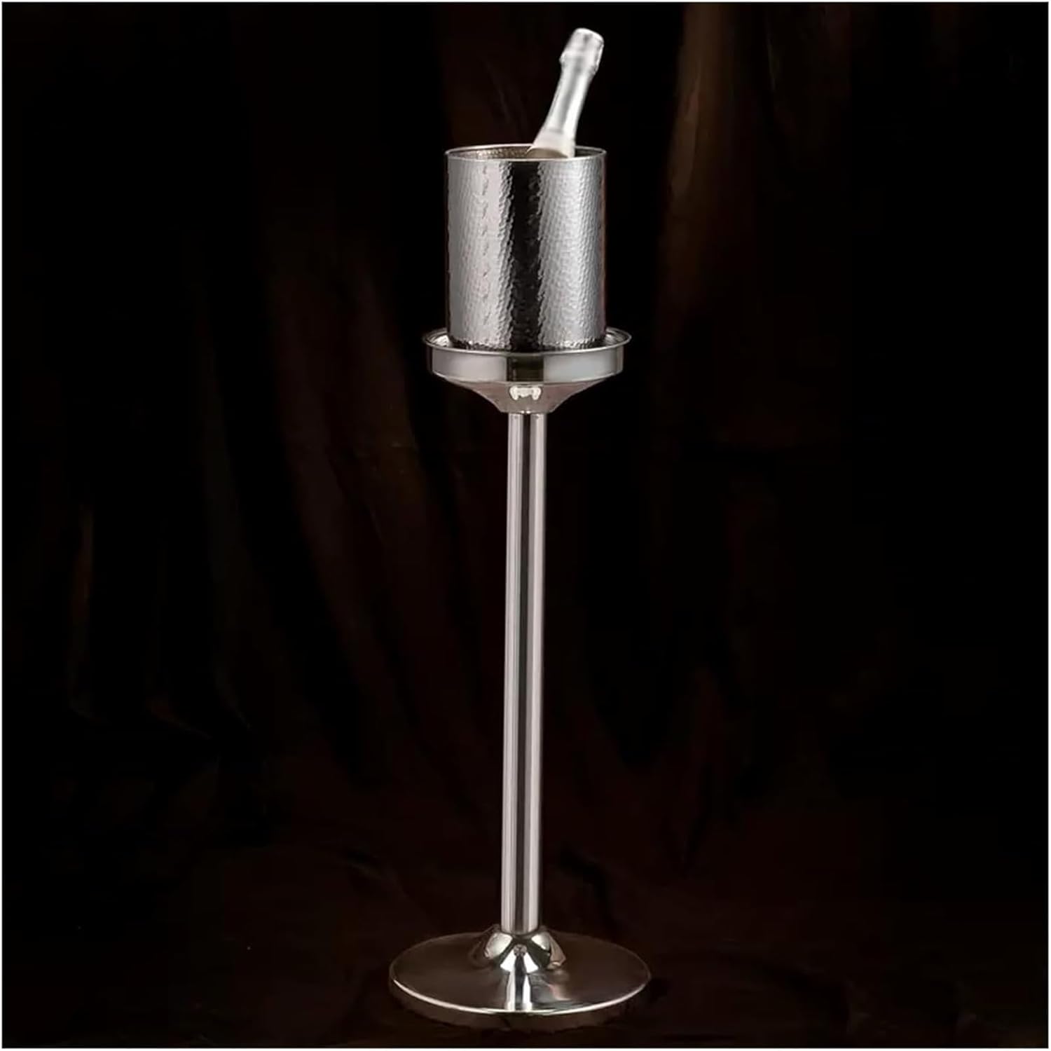 Ice Bucket with Stand， Large Stainless Steel Floor Standing Ice Cooler Bucket for Beer Wine Chiller Outdoor or Indoor Use(Gold)