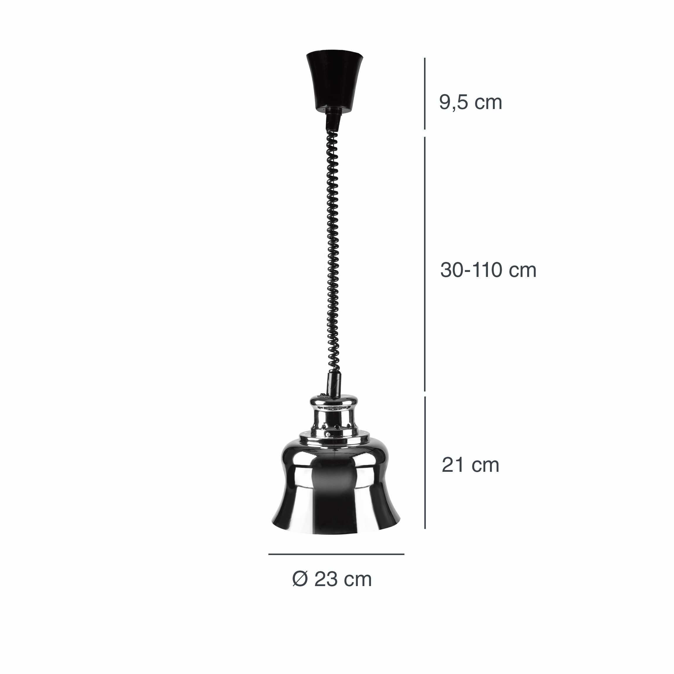 Lacor energooszczędna lampa na podczerwień i kabel wysuwany o mocy 275 W, chrom