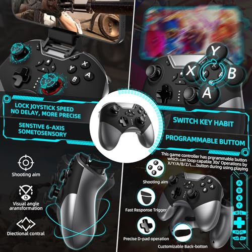 Aghi Bluetooth Controller For Switch/Pc/Iphone/Android/Apple Arcade Mfi Games/Tv/Steam thumb #2