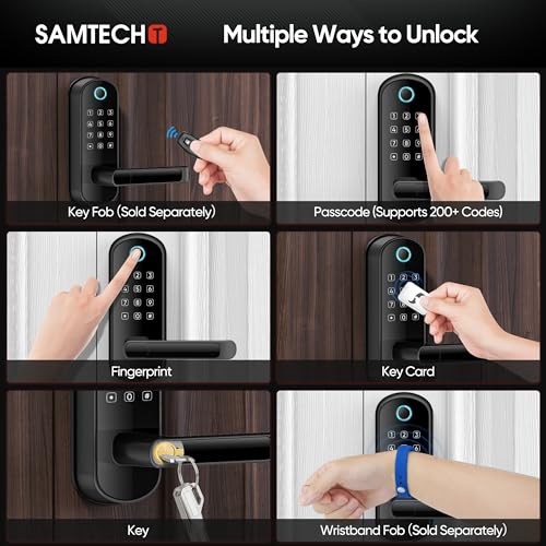 Smart Lock with Handle, Smart Electronic Door Lock with Handle, Digital Fingerprint Door Lock, Keypad Keyless Entry Door Lock with Handle, Door Knob, Door Lever, Alternatives to Deadbolts - Image 3