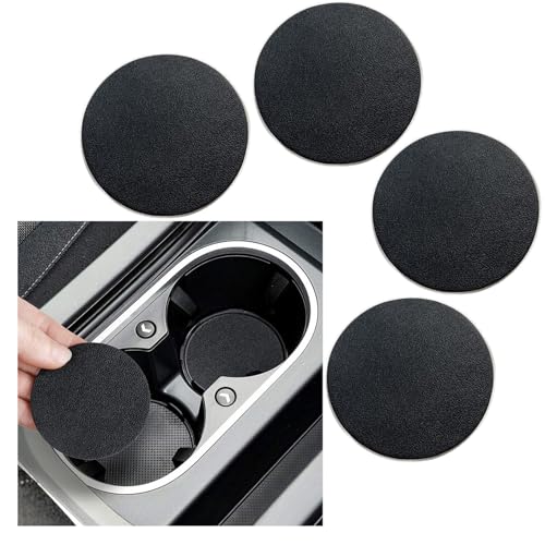 車用カップホルダー 車両コースター フォルクスワーゲン パサートヴァリアント/ティグアン/シャラン/パサート/e-ゴルフ などの車種に適用 ドリンクホルダー用 PUレザー 滑り防止 車内アクセサリー 4個のサムネイル