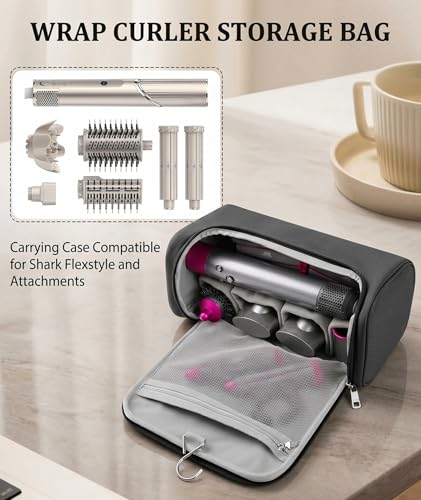 Image of Hair Tools Organizer Bag, Travel Pouch for Professional Stylists and Frequent Travelers, Portable Storage Solution for High-End Hair Styling Tools, Compact Black Design