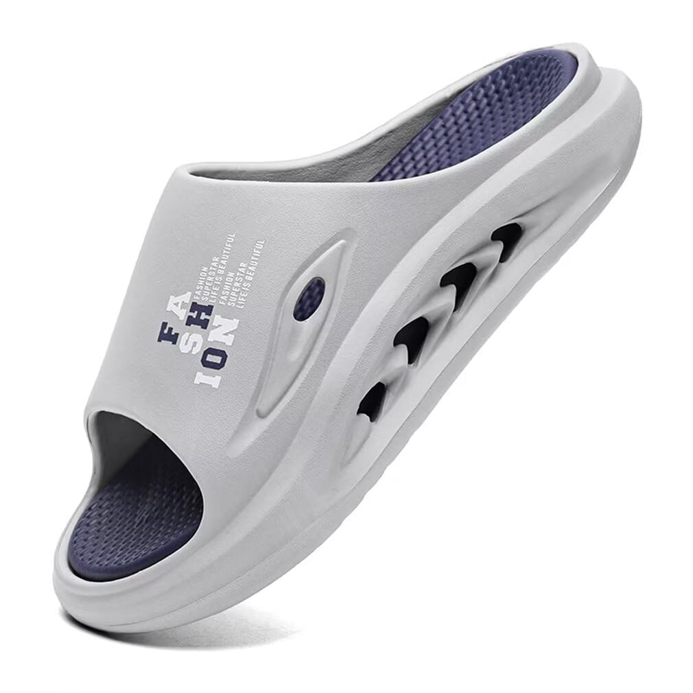 GSLMOLN Slippers Slides for Men, Non-Slip Cloud Slides House Bedroom Shoes Shower Quick Drying Sandals Indoor and Outdoor