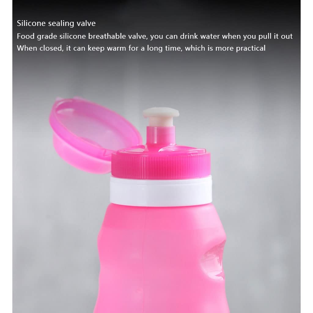 Borraccia Pieghevole da 600 ml, Portatile, Retrattile, in Silicone, per Viaggi all'aperto