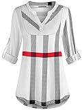 Miusey Womens Tops Dressy, Ladies Tops and Blouses 3/4 Sleeve V Neck Shirts Women Tunic Tops to Wear with Leggings Womens Shirts Casual Tops for Women 2022 M