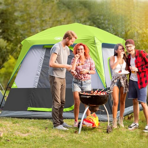Image of UNP 2 /4 /6 /8 Person Tent, Portable Cabin Tent, Camping Tent 4-Person Easy Set Up, Waterproof with Top Rainfly for Outdoor Camping /Hiking