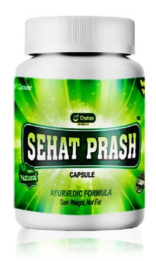 CHETAN HERBALS Sehat Prash Ayurvedic Weight Gainer For Muscle Gain, Ayush Approved, 60 Capsule