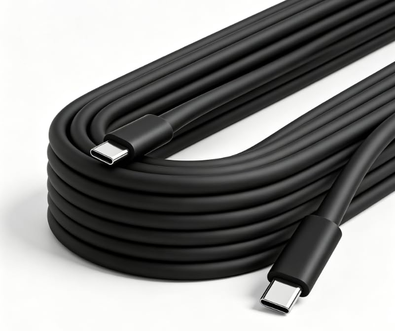 Wikihhome USB C to USB C Cable, 60W Fast Charging & Data Transfer Cord, 6FT Type C Charging Cable with 3A Output, Flexible TPE Design for Phone Laptop Tablet, Black, 2 Packs