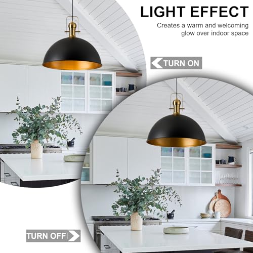 Image of 18 Inch Black Farmhouse Pendant Lights for Kitchen Island 1 Pack