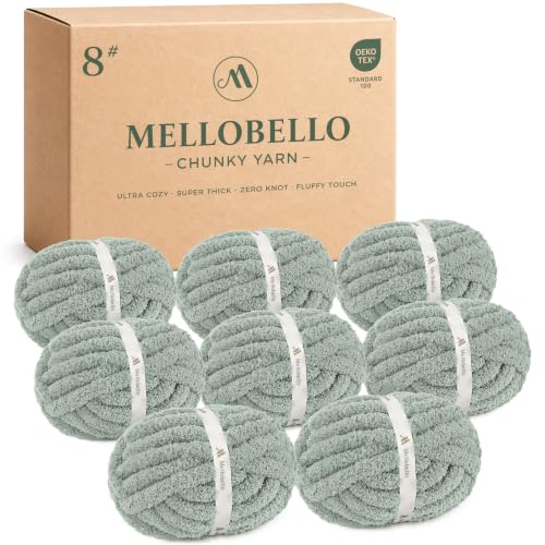 Mellobello Jumbo Chunky Yarn 8-Pack Sage