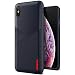 iPhone Xs Max case, VRS Design [Navy] Vegan TPU Leather-Look Case [Leather Fit] Flexible Slim Premium case Compatible with Apple iPhone Xs Max (2018)