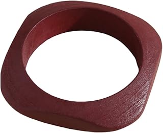 Natural Wooden Bangle Handmade Ethnic Wood Cuff Bracelet Chunky Bracelets for Women Jewelry