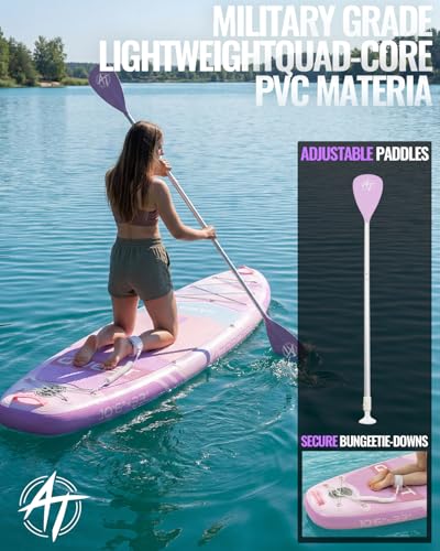 Image of 10'6''x33''Inflatable Stand Up Paddle Board, 400lbs Extra Wide Stand Up Paddleboard with Kayak Seat, Anti-Slip EVA Deck Premium SUP Accessories Kit, Non-Slip Stable Deck Boat
