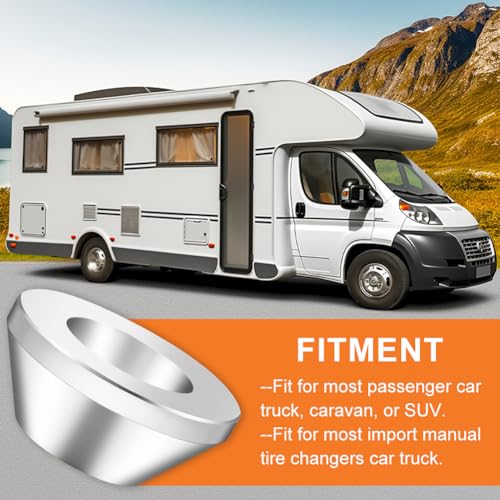 Image of Manual Tire Wheel Changer Centering Cone,Tire Disassembly Auxiliary Tool Billet Aluminum Upgrade Large Wheel Hold Down Cone Compatible with 1.67 inch Diameter Center Post Car Truck(Color:Silver)