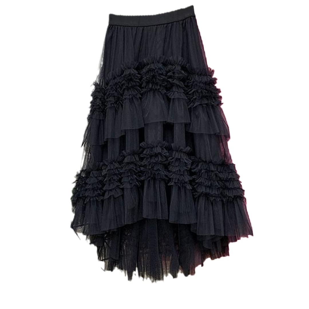 Gonne in Tulle a Strati Multistrato Primaverili per Donne Gonne Lunghe a Strati ad Alta Attesa Gonne a Torta in Rete