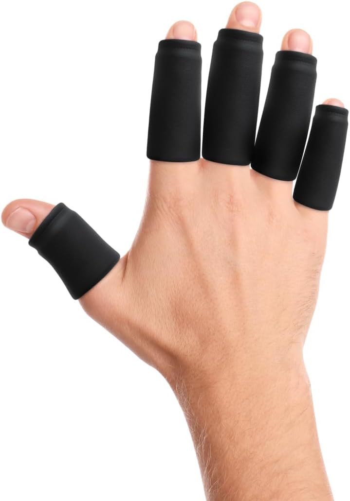 Strive Finger Sleeve Ice Pack Wrap, Hot & Cold Therapy Wrap for Soothing Relief and Support, Flexible Compression for Comfortable Healing, Perfect for Finger Pain and Injury Recovery, Black, 5-Pack