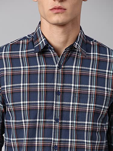 Image of Dennis Lingo Slim Fit Casual Shirts for Men (Navy)