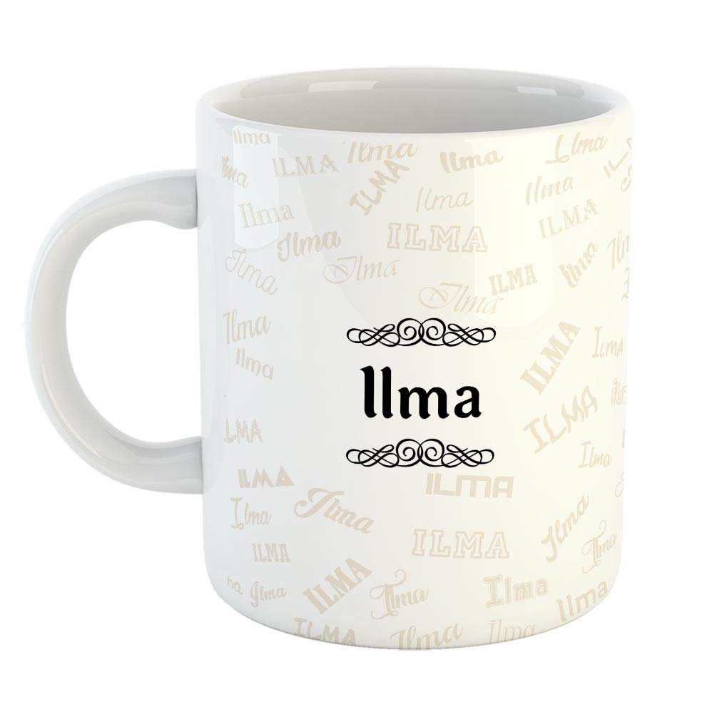 FurnishFantasy Ceramic Coffee Mug - Best Personalised Gift for Happy Birthday, Color - White, Name - Ilma