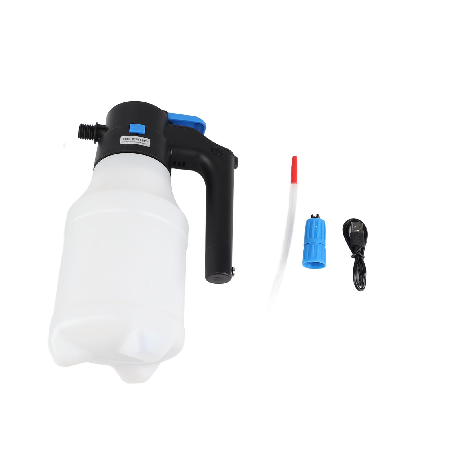 Pulvérisateur électrique en mousse pour voiture, 1,5 l, pressurisé, avec batterie rechargeable de 2 x 1 300 mAh, compatible avec nettoyage pour voitures et plus